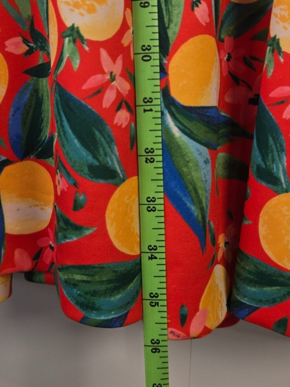 NWOT Vincent Camuto Halter Fit & Flare Scuba Crepe Fruit/Floral Print Size 8 - Picture 11 of 11